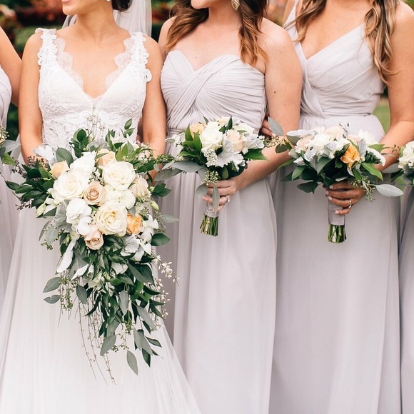 Gray/ Silver Bari Jay Bridesmaid Dress - Picture 3 of 7